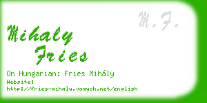 mihaly fries business card